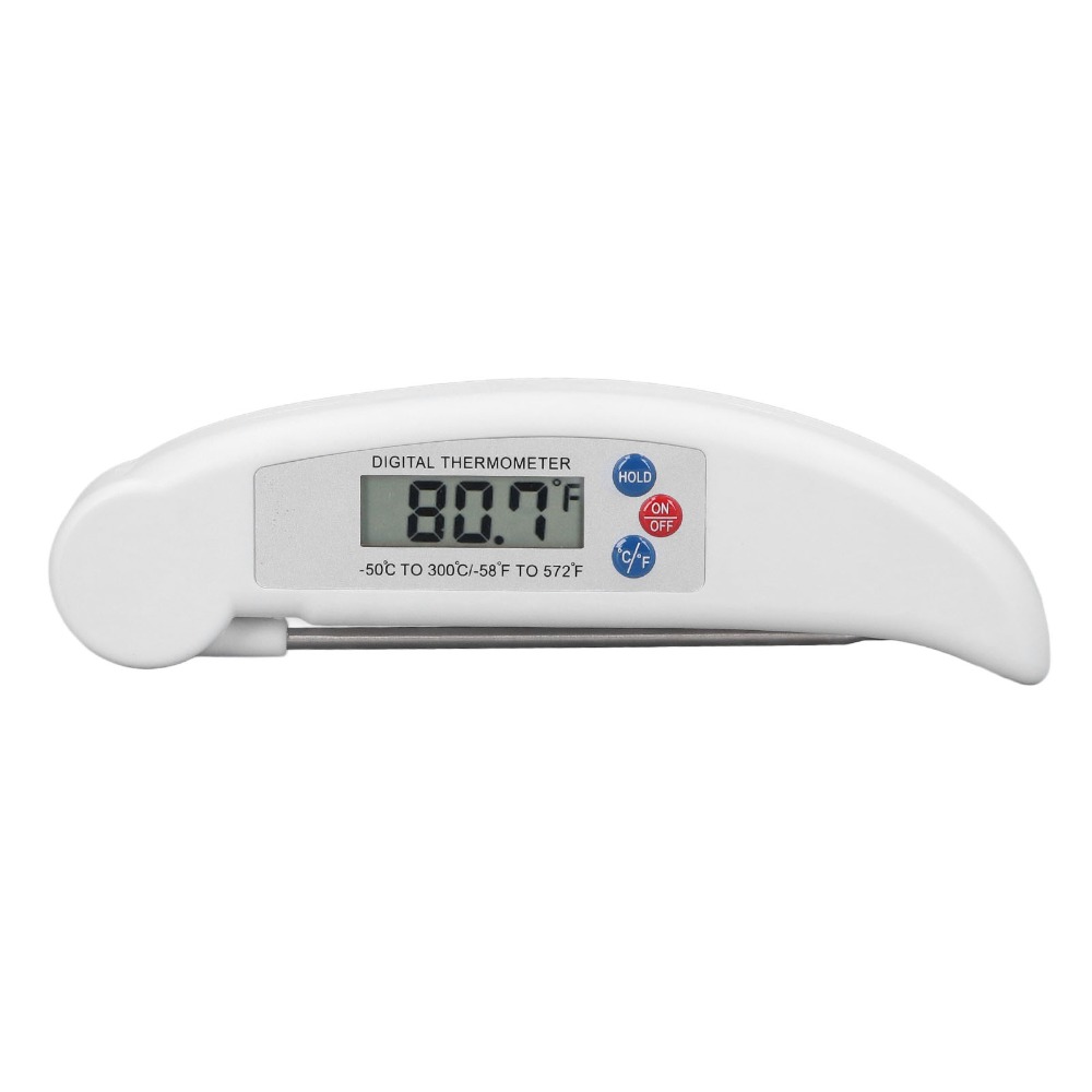 Instant Read Thermometer - ABS roestvrijstalen digitale voedselthermometer wit rood