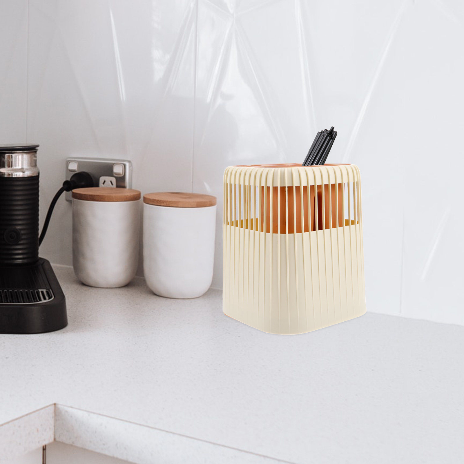 Kitchen Utensil Holder - Draaibaar bestekrek met afwatering voor aanrechtblad