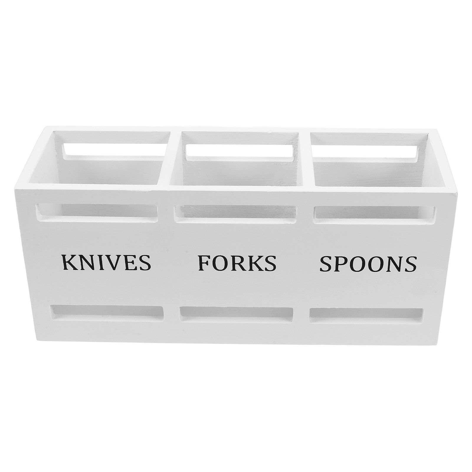 Kitchen Utensil Holder - Elegante houten bestekhouder met 3 compartimenten