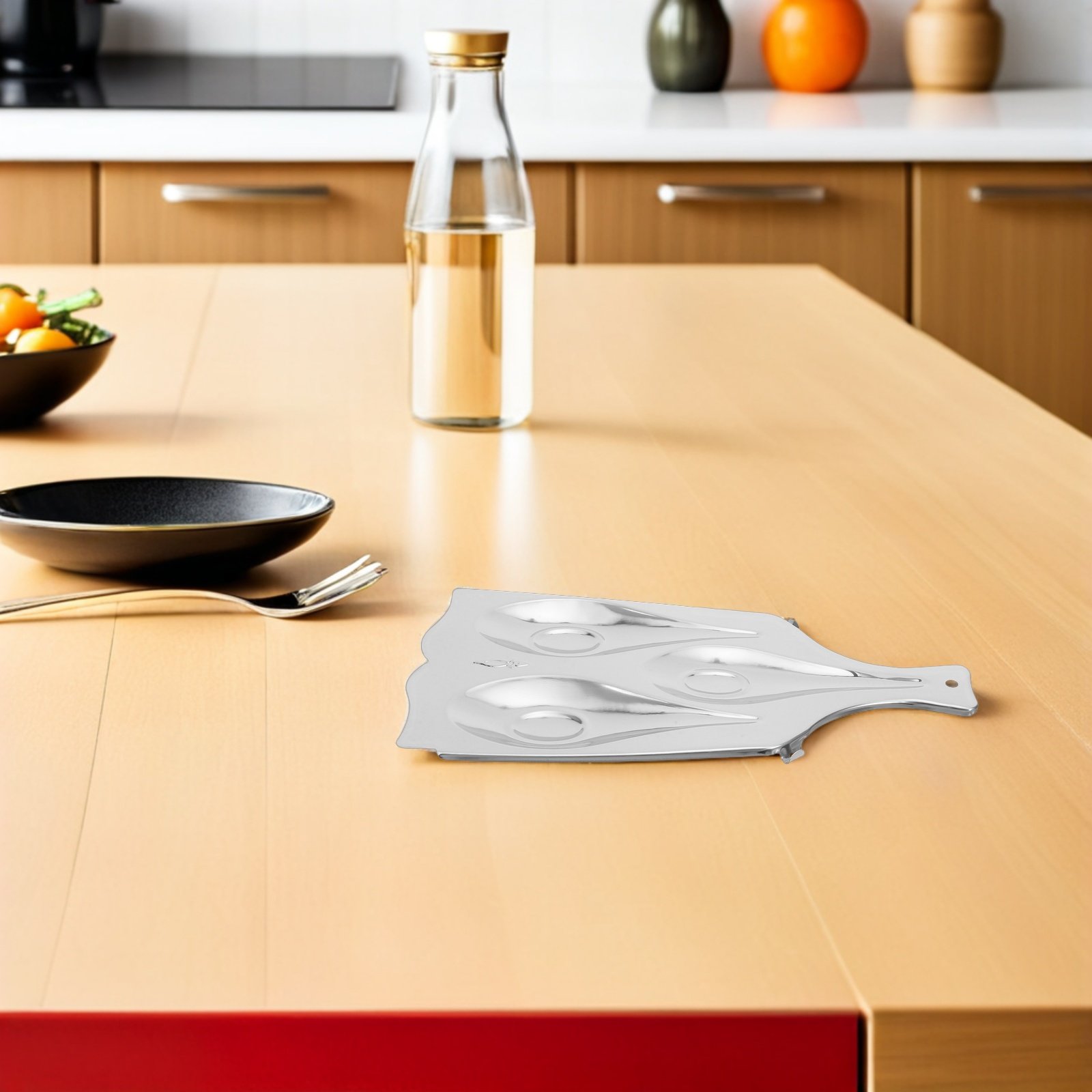Kitchen Utensil Holder - Roestvrijstalen lepelsteun met drie compartimenten voor