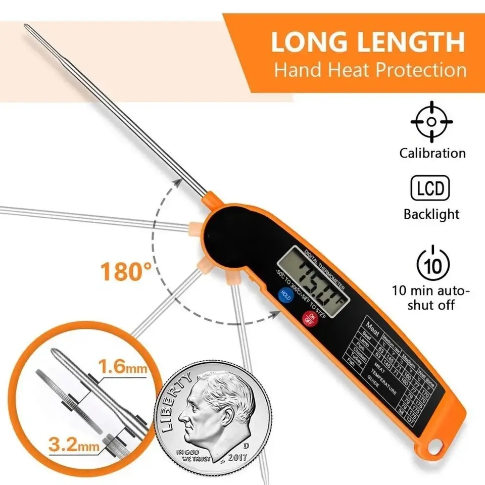 Instant Read Thermometer - Waterdichte digitale keukenthermometer voor vlees met