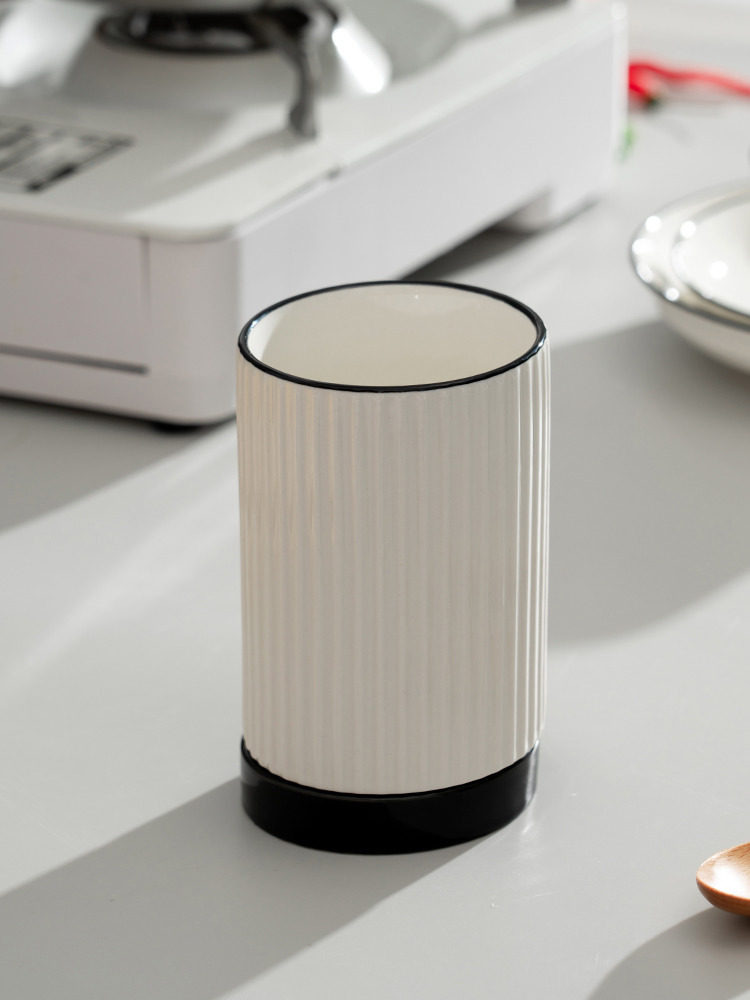 Kitchen Utensil Holder - Onlycook Keramische keuken-eetstokjeshouder Afgietlepel Opbergemmer Eenvoudig