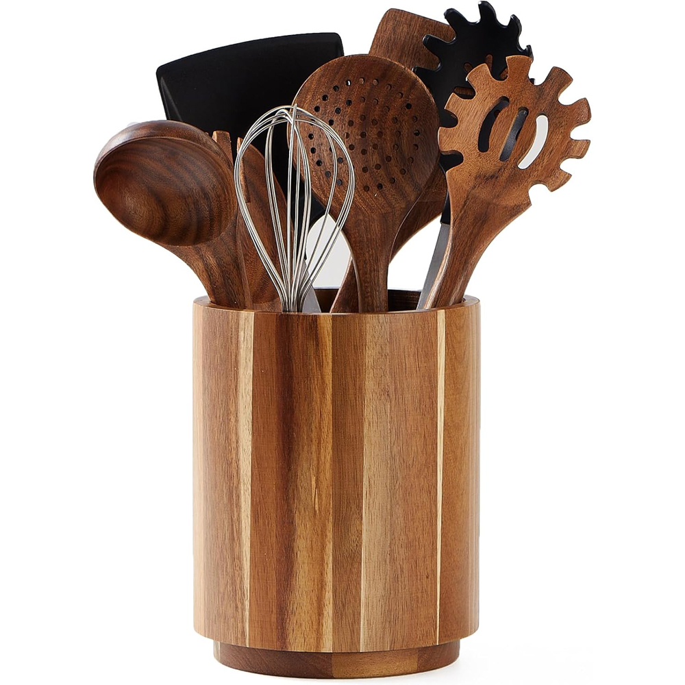 Kitchen Utensil Holder - Houten bestekhouder van acaciahout voor aanrecht,