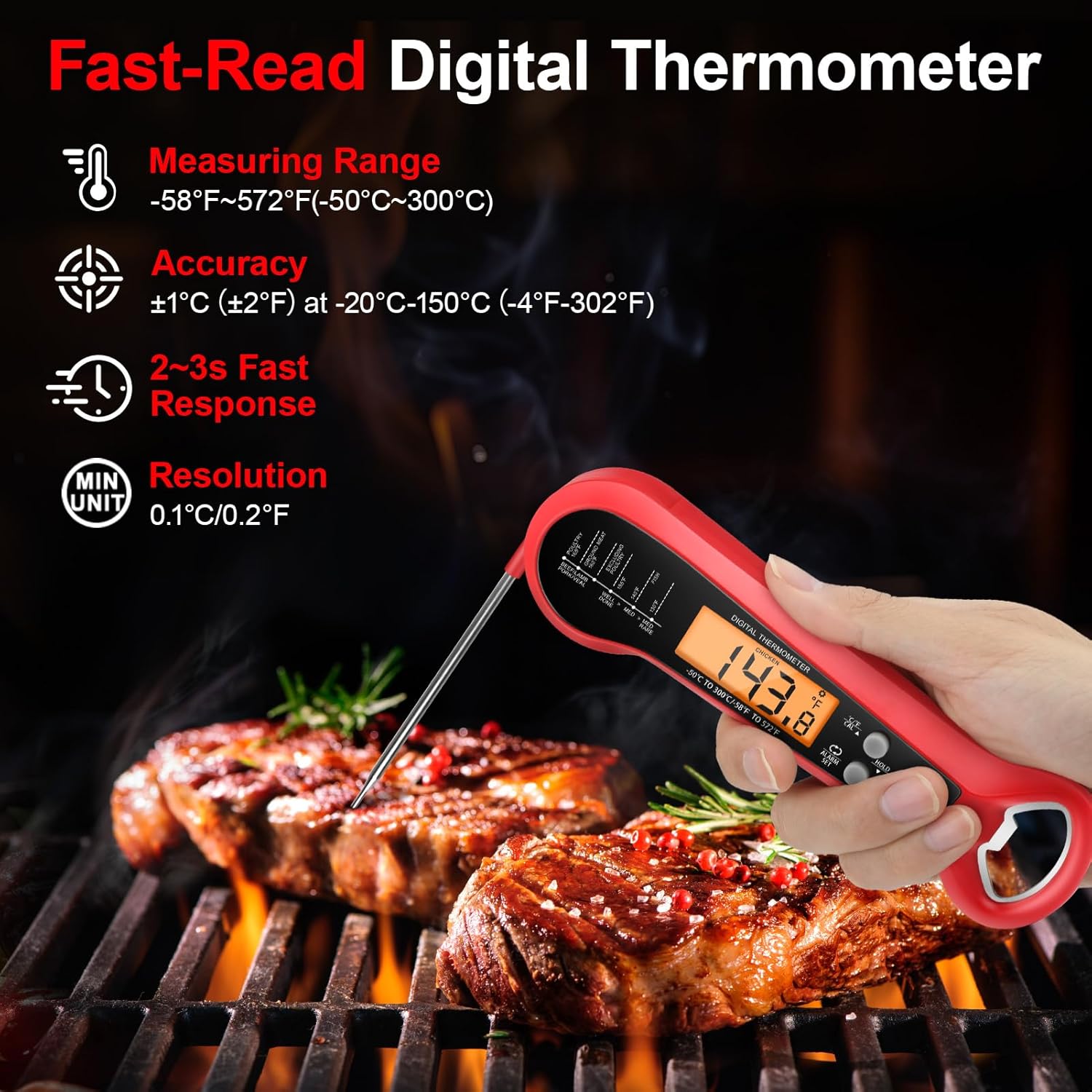 Professionele digitale vleesth - Instant Read Thermometer recensie en prijs