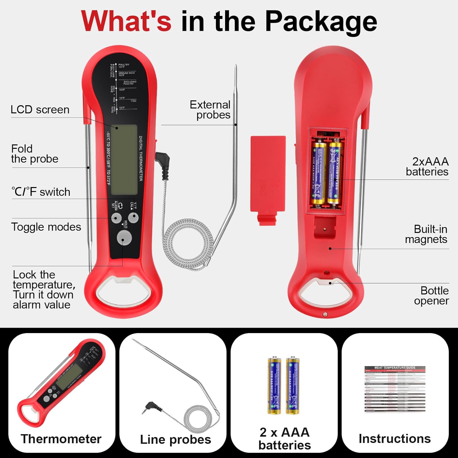 Professionele digitale vleesth - Instant Read Thermometer recensie en prijs